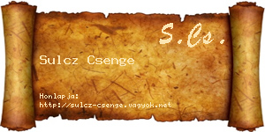 Sulcz Csenge névjegykártya